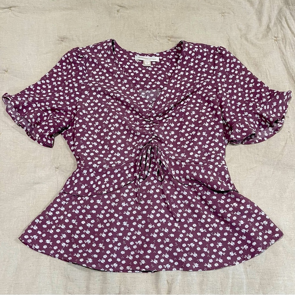 Lavender Floral Peplum Blouse